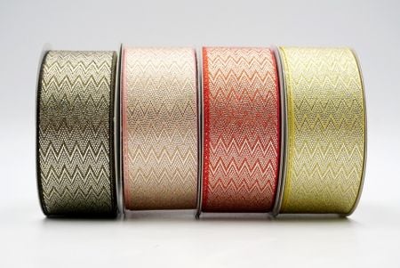 Metallic Herringbone Pattern Ribbon - Metallic Herringbone Pattern Ribbon